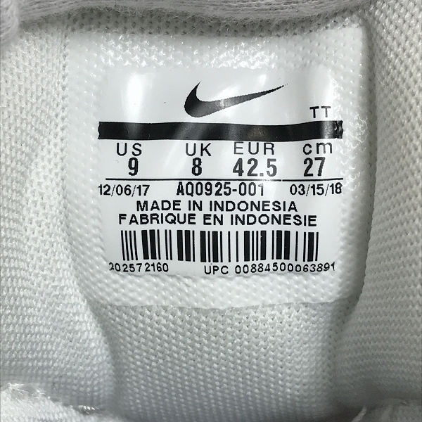 実際に弊社で買取させて頂いたNIKE×atmos/ナイキ×アトモス AIR MAX 95 PRNT/エアマックス95 WE LOVE NIKE AQ0925-001/27の画像 5枚目