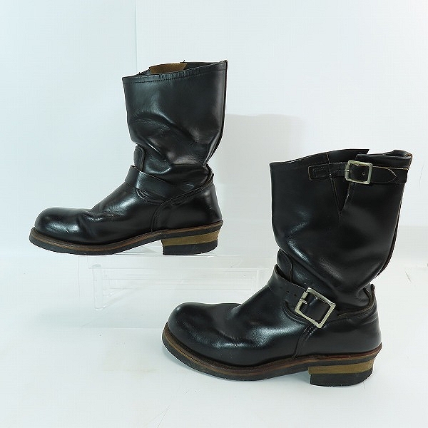 実際に弊社で買取させて頂いたRED WING/レッドウィング レザーエンジニアブーツ ブラック 8の画像 3枚目