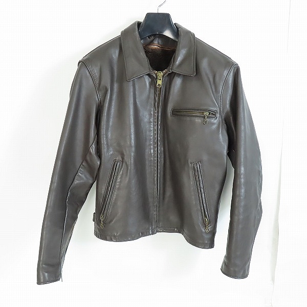 実際に弊社で買取させて頂いたSchott/ショット 襟付き シングルライダース/レザージャケット ライナー付き Lot.642/40