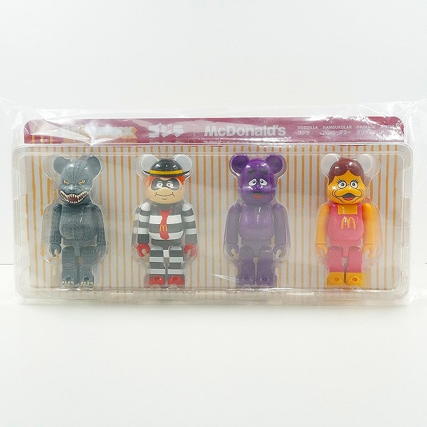実際に弊社で買取させて頂いた【未開封】メディコムトイ×マクドナルド×ゴジラ BE@RBRICK/ベアブリック ゴジラVSマクドナルド 150％ 4体セット