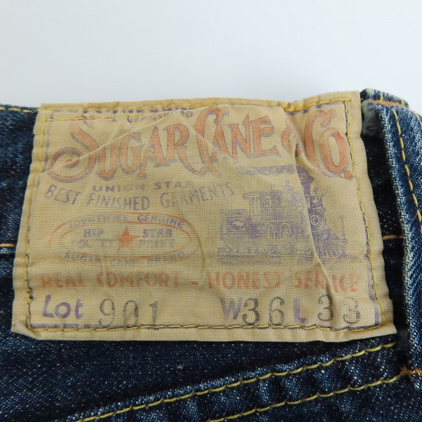 実際に弊社で買取させて頂いたSUGAR CANE/シュガーケーン LONE STAR JEANS/スタープリント デニムパンツ/ジーンズ SC40901/W36/L33の画像 2枚目