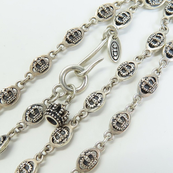 実際に弊社で買取させて頂いたJustin Davis/ジャスティンデイビス QE2 クラウン チェーンネックレス SNJ120