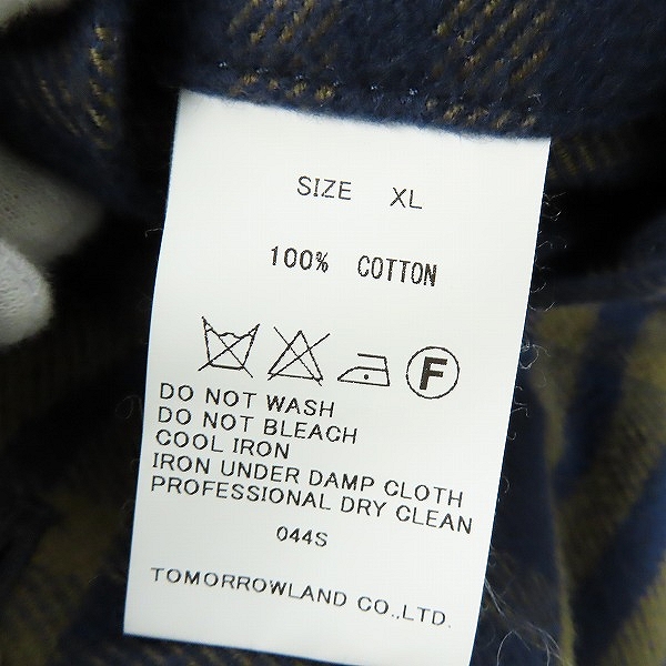 実際に弊社で買取させて頂いたTOMORROWLAND/トゥモローランド  チェック柄 チェスターコート /XLの画像 4枚目