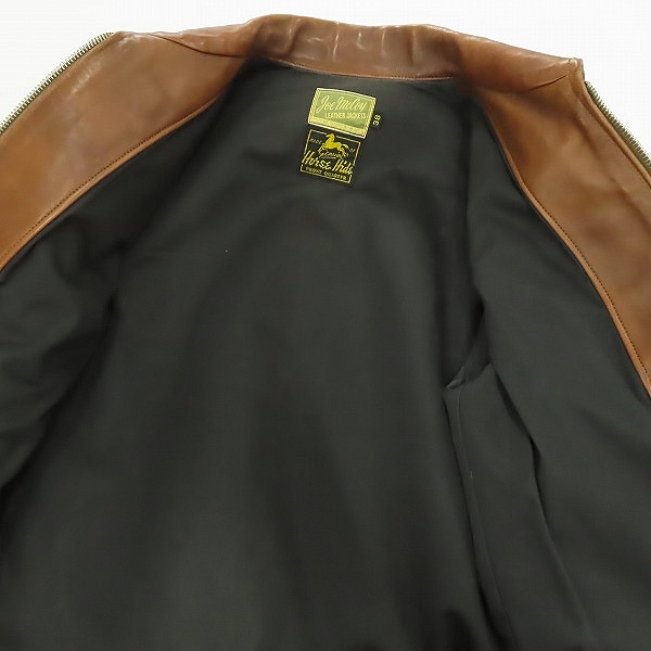 実際に弊社で買取させて頂いたThe REAL McCOYS/リアルマッコイズ HORSEHIDE/ホースハイド スポーツジャケット ブラウン/38の画像 4枚目