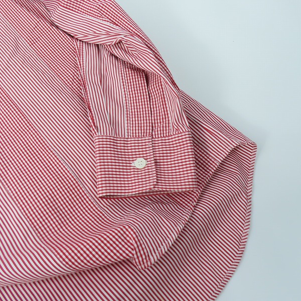 実際に弊社で買取させて頂いたJUNYAWATANABE COMME des GARCONS MAN/ジュンヤワタナベ コムデギャルソンマン チェックストライプシャツ/Lの画像 5枚目