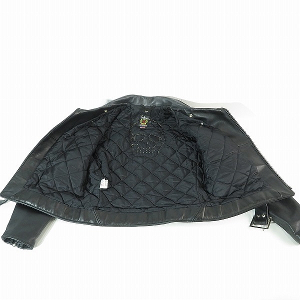 実際に弊社で買取させて頂いたSCHOTT×HTC/ショット×エイチティーシー 牛革 ワンスター スタッズ ライダースジャケット 613US 7007/38の画像 5枚目