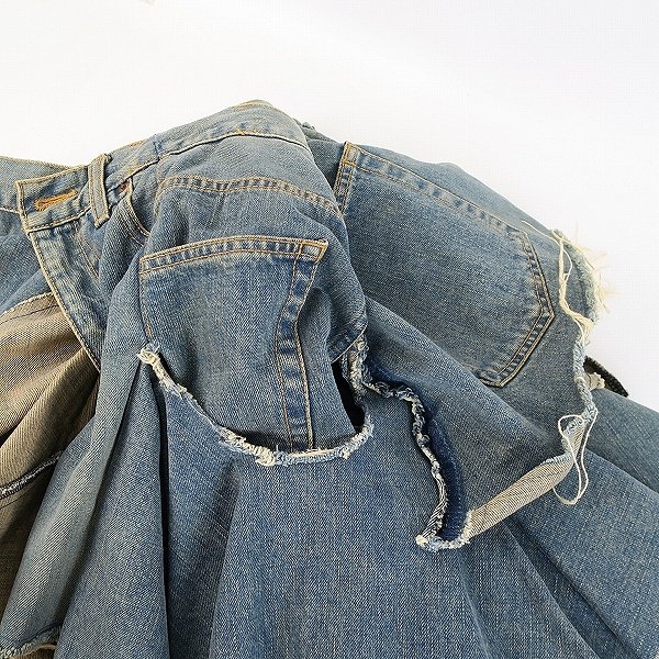 実際に弊社で買取させて頂いたJUNYA WATANABE COMME des GARCONS/ジュンヤワタナベコムデギャルソン 再構築 デニムスカート JN-S085 /Sの画像 7枚目