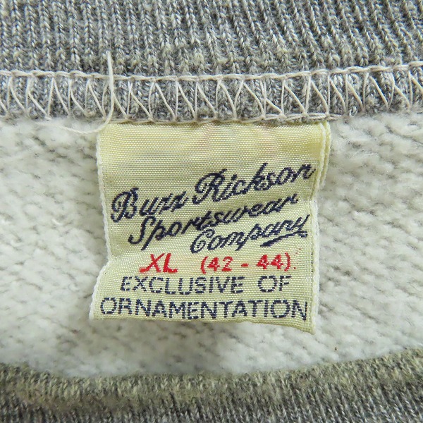 実際に弊社で買取させて頂いたBUZZ RICKSONS/バズリクソンズ ロゴプリント スウェット/トレーナー/XLの画像 2枚目