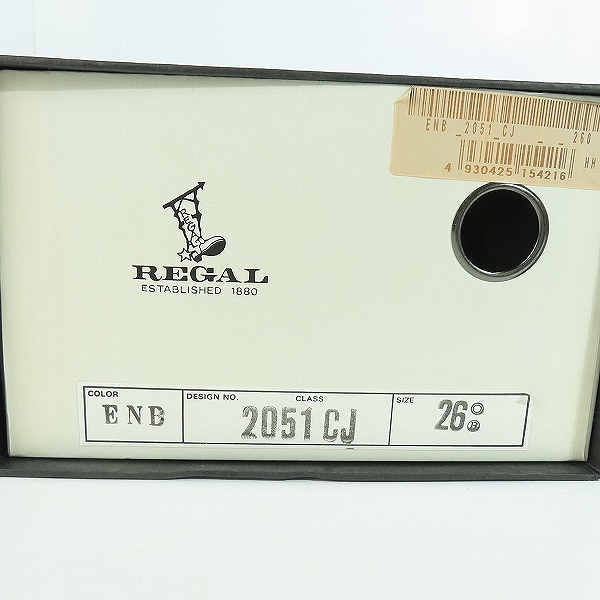 実際に弊社で買取させて頂いた【未使用】REGAL/リーガル ストレートチップ レザーシューズ/ビジネスシューズ ブラック 7569 2051/26の画像 6枚目
