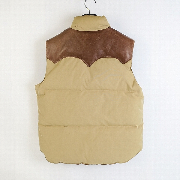 実際に弊社で買取させて頂いたSUGAR CANE/シュガーケーン 部分レザーヨークダウンベスト/SC10910/Mの画像 1枚目