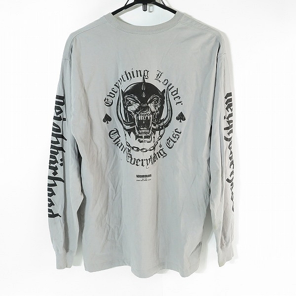実際に弊社で買取させて頂いたNEIGHBORHOOD×Motorhead/ネイバーフッド×モーターヘッド 長袖Tシャツ グレーの画像 1枚目