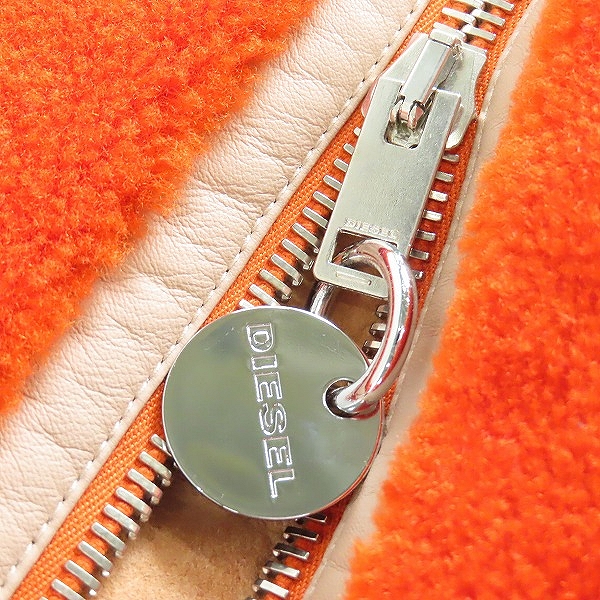 実際に弊社で買取させて頂いた【未使用】DIESEL/ディーゼル ALTERNATIVE ENERGY モコモコジップパーカー ラムレザージャケット/Lの画像 8枚目