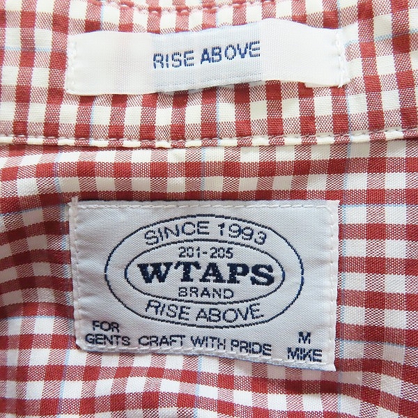 実際に弊社で買取させて頂いたWTAPS/ダブルタップス ROKUDENASHI ギンガムチェック 刺繍シャツ 102GWDT-SHM04/Mの画像 2枚目