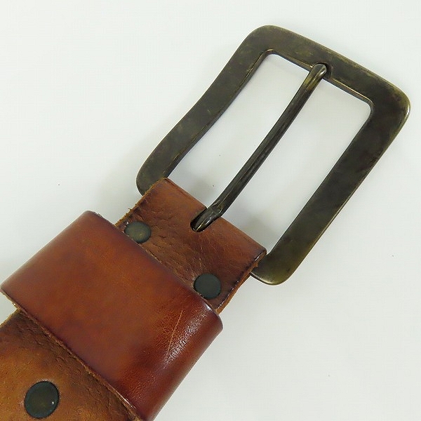 実際に弊社で買取させて頂いたDIESEL/ディーゼル イタリア製 スタッズ/ロゴ レザーベルト 90/36の画像 1枚目