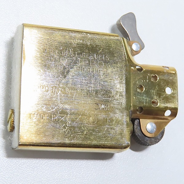 実際に弊社で買取させて頂いたZippo/ジッポー HARLEYDAVIDSON/ハーレーダビッドソン イーグルメタル貼り ゴールド 1932-1991/1991年製の画像 5枚目