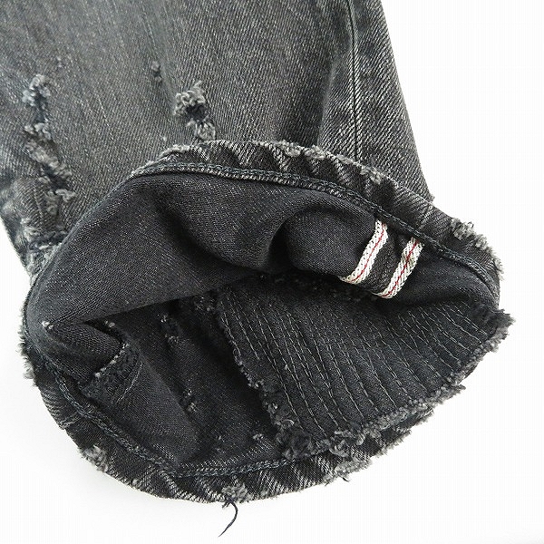 実際に弊社で買取させて頂いたCRIMIE/クライミー BORN FREE SUPER CLASH DENIM JEANS ダメージ加工 デニムパンツ/ブラック系/CR1-02A1-PL05 /30の画像 8枚目