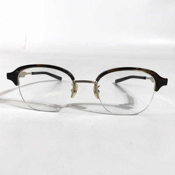 実際に弊社で買取させて頂いた999.9/フォーナインズ メガネフレーム アイウェア ハーフリム ボストン型 TITANIUM チタン M-41の画像 1枚目