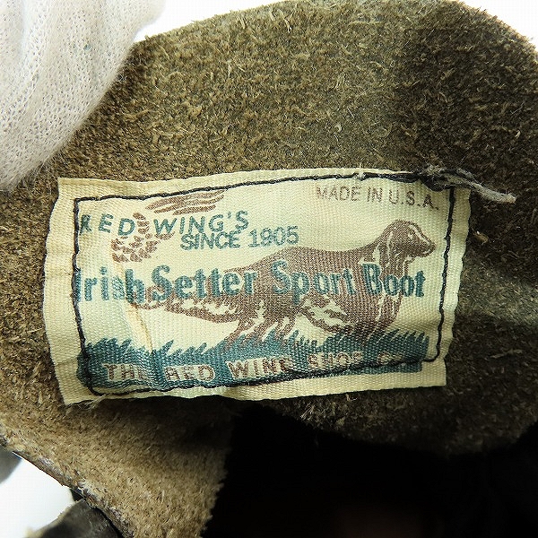 実際に弊社で買取させて頂いたRED WING/レッドウィング 新四角犬タグ アイリッシュセッター ブーツ 8Dの画像 6枚目