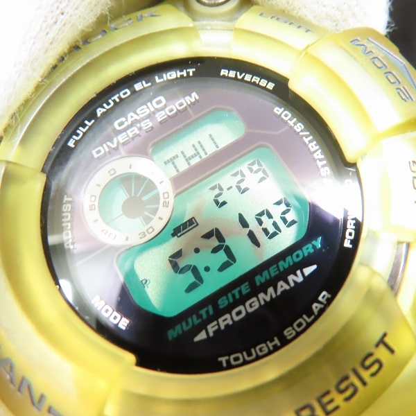 実際に弊社で買取させて頂いたG-SHOCK/Gショック 第8弾イルクジ フロッグマン タフソーラー GW-202AK-7JRの画像 4枚目