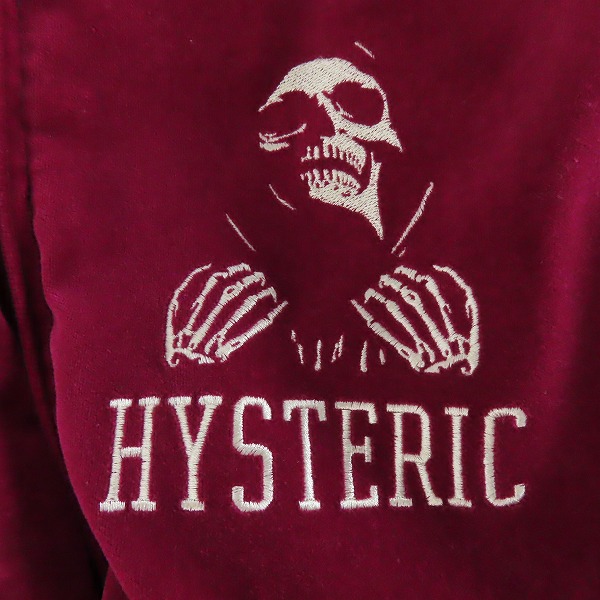 実際に弊社で買取させて頂いたHYSTERIC GLAMOUR/ヒステリックグラマー スカル刺繍 ベロア トラックジャケット 02173AB12/Mの画像 5枚目