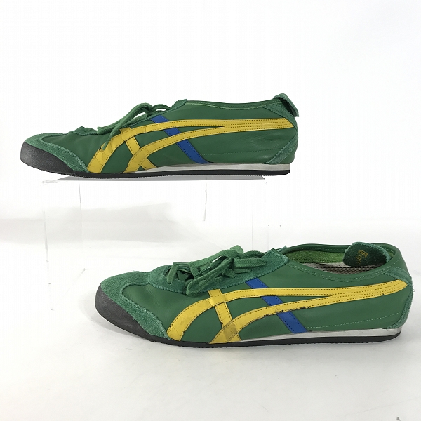 実際に弊社で買取させて頂いたOnitsuka Tiger/オニツカタイガー MEXICO 66/メキシコ66 グリーン/イエロー THL7C2-8504/31.0の画像 3枚目