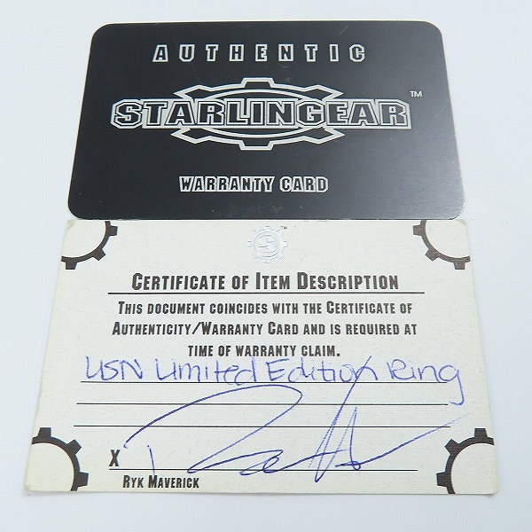 実際に弊社で買取させて頂いた【ギャラ付き】STARLINGEAR/スターリンギア USN 限定 パンチャーニューガッサーリング 22-23号 ビーズ エメラルド 2点セットの画像 9枚目