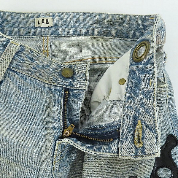 実際に弊社で買取させて頂いたLGB/ルグランブルー クレイジーウルフスカルパッチデニム 7077M/26の画像 5枚目
