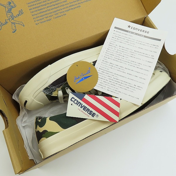 実際に弊社で買取させて頂いたCONVERSE/コンバース JACK PURCELL ジャックパーセル カモ スニーカー 1SD093/28.0の画像 6枚目