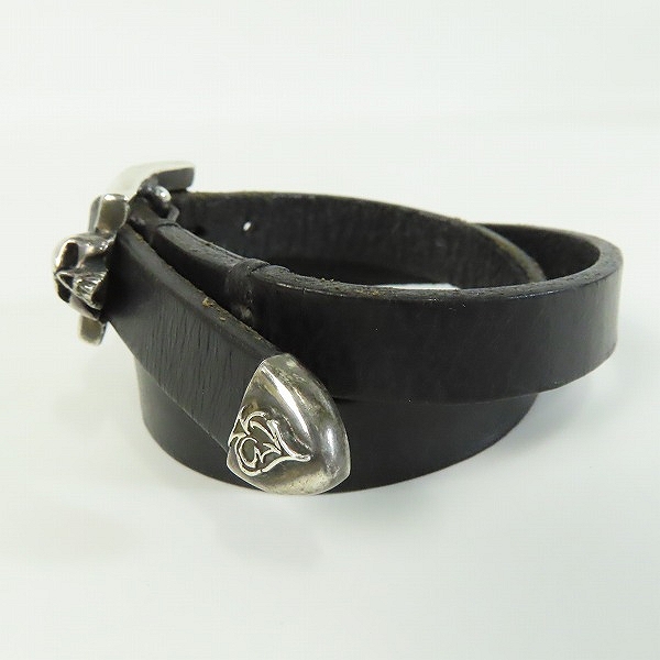 実際に弊社で買取させて頂いた【ギャラ付き】THIRTEEN DESIGNS/サーティーンデザインズ スカル レザー ラップ ブレスレットの画像 2枚目