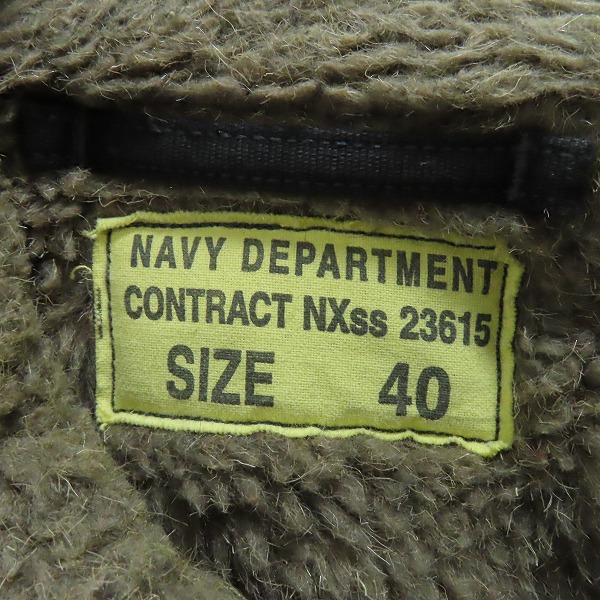 実際に弊社で買取させて頂いたBUZZ RICKSON'S/バズリクソンズ NAVY DEPARTMENT N-1 デッキジャケット BR12030/40の画像 2枚目