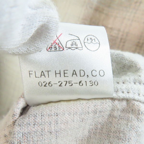 実際に弊社で買取させて頂いたTHE FLAT HEAD/フラットヘッド チェック柄 ネルシャツ オレンジ/40の画像 5枚目