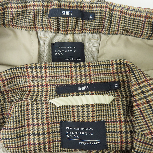 実際に弊社で買取させて頂いたSHIPS/シップス SYNTHETIC WOOL チェック柄 テーラードジャケット/イージーパンツ/セットアップ Mの画像 2枚目