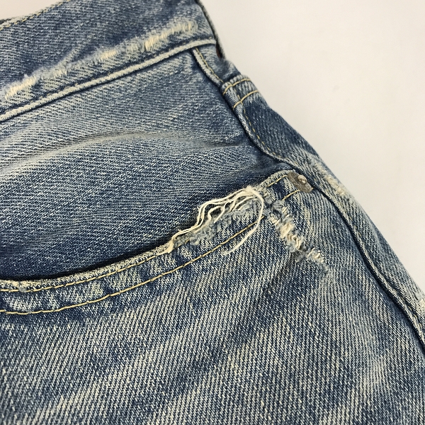 実際に弊社で買取させて頂いたHYSTERIC GLAMOUR/ヒステリックグラマー PSPR加工デニム テーパードパンツ 02172AP07/W30L32の画像 9枚目