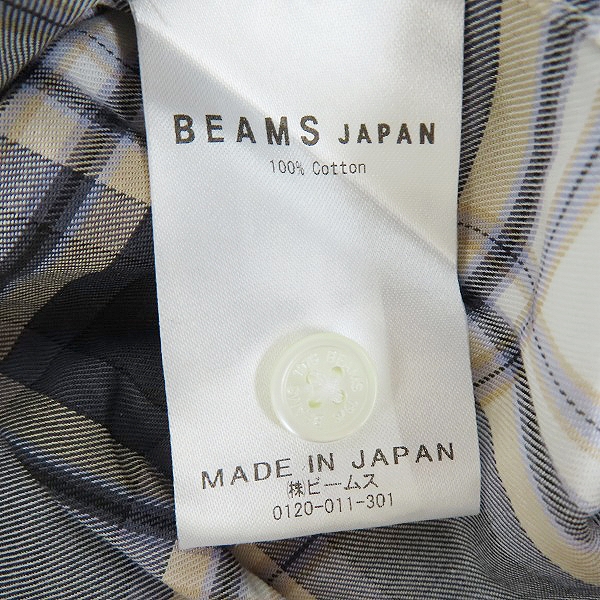 実際に弊社で買取させて頂いたBEAMS JAPAN/ビームスジャパン チェック柄 半袖ボタンシャツ/Mの画像 3枚目