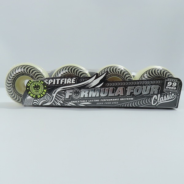 実際に弊社で買取させて頂いた【未開封】SPITFIRE/スピリットファイヤ FORMULA FOUR F4 WHEELS 99D GLOW CLASSIC 52mm