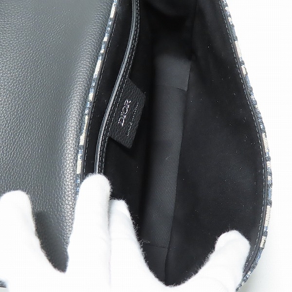 実際に弊社で買取させて頂いた【証明書付き】DIOR/ディオール  レザー切り替えオブリークショルダーバッグ 1ADPO049YKSの画像 4枚目