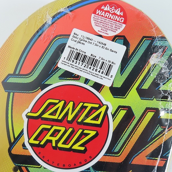 実際に弊社で買取させて頂いた【未開封】SANTA CRUZ/サンタクルーズ CONTRA DOT スケートボード デッキの画像 4枚目