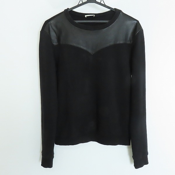 実際に弊社で買取させて頂いたSAINTLAURENTPARIS/サンローランパリ 14AW レザー切り替えスウェット 341246Y2DJ1/S