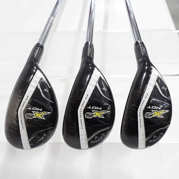 実際に弊社で買取させて頂いたCallaway/キャロウェイ X2 HOT Pro ユーティリティ 16°,18°,23° 3本セット N.S.PRO 950GH FLEX:S ヘッドカバー付き