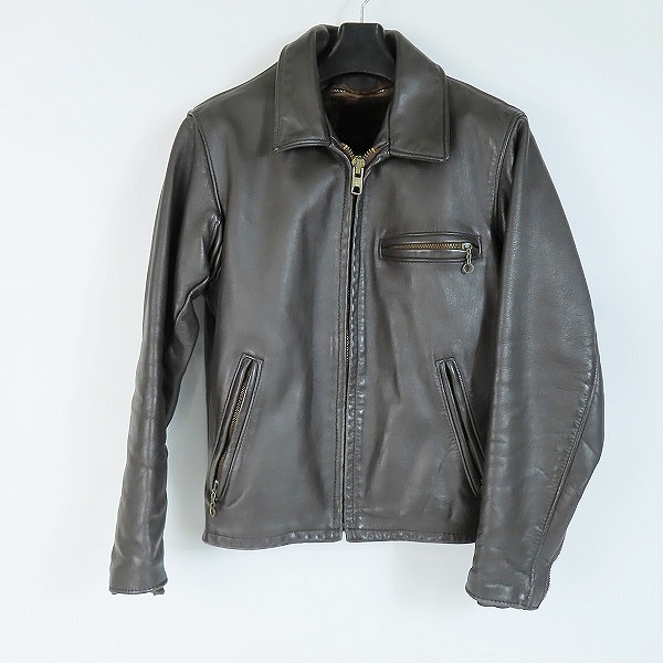 実際に弊社で買取させて頂いたSchott/ショット シングルレザー ライダースジャケット 34
