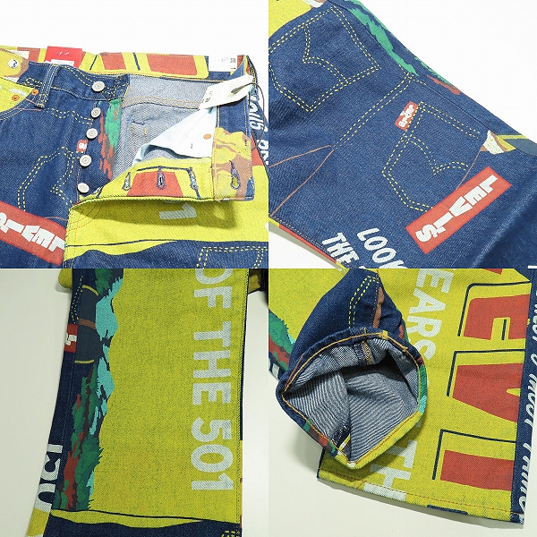実際に弊社で買取させて頂いた【未使用】LEVI'S/リーバイス 501 LIMITED EDITION 150周年 バナー プリント モデル  ジーンズ/32の画像 7枚目