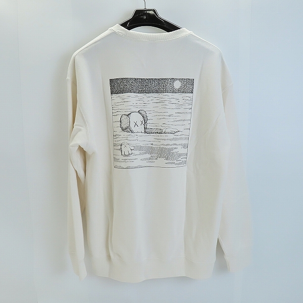 実際に弊社で買取させて頂いた【未使用】UNIQLO×KAWS/ユニクロ×カウズ スウェットシャツ/トレーナー オフホワイト/XLの画像 1枚目