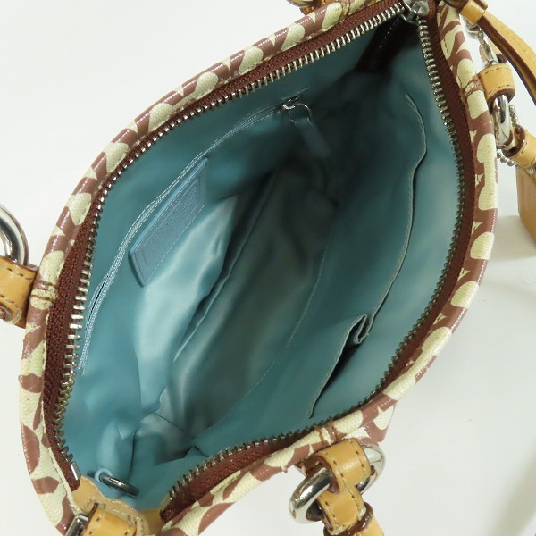 実際に弊社で買取させて頂いたCOACH/コーチ オプアート コーテッド キャンバス リアトート 2WAY ハンドバッグ/ショルダーバッグの画像 3枚目