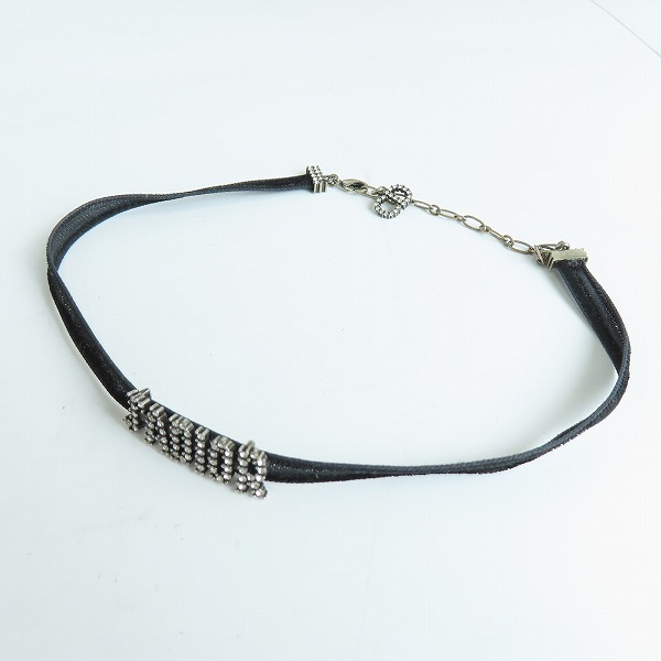 実際に弊社で買取させて頂いた【難有り】ChristianDior/クリスチャンディオール J'ADIOR ベロア ラインストーン チョーカー ネックレスの画像 3枚目