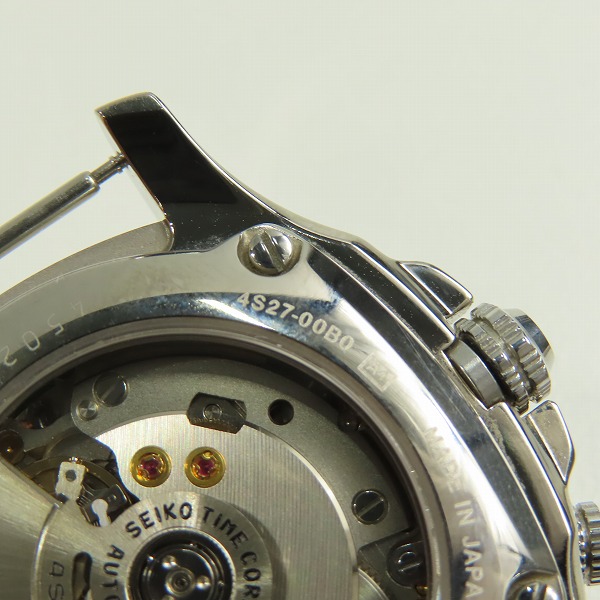 実際に弊社で買取させて頂いたSEIKO/セイコー BRIGHTZ/ブライツ レトログラード  琺瑯文字盤 自動巻き チタンケース シースルーバック  SAGN007の画像 5枚目