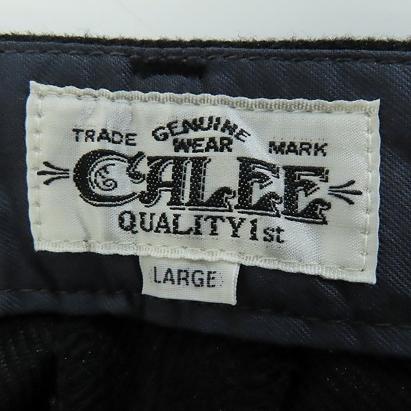 実際に弊社で買取させて頂いた【未使用】CALEE/キャリー SERGE FIBROUS TISSUE CROPPED PANTS ポリエステルツイード クロップドパンツ CL-21AW072/Lの画像 2枚目