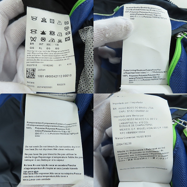 実際に弊社で買取させて頂いたHUGO BOSS/ヒューゴ・ボス フードジャケット/ダークネイビー/XLの画像 4枚目