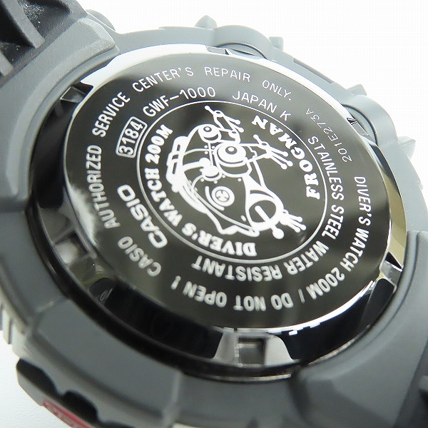 実際に弊社で買取させて頂いたG-SHOCK/Gショック FROGMAN/フロッグマン Master of G/マスターオブG ソーラー電波時計/ウォッチ GWF-1000-1JFの画像 4枚目