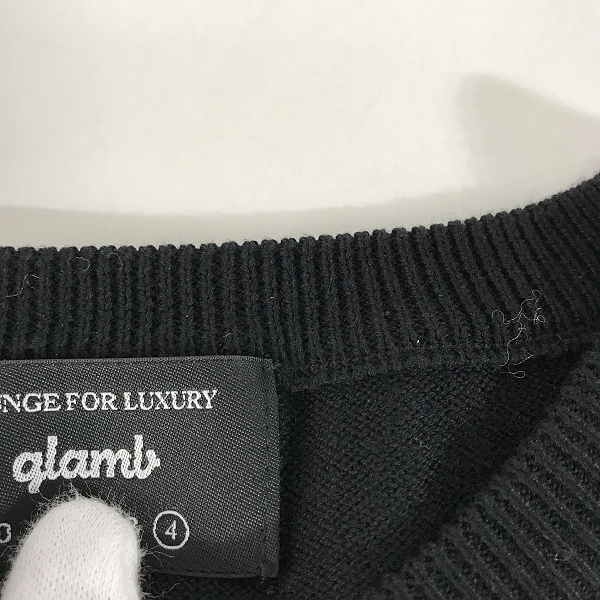 実際に弊社で買取させて頂いたglamb/グラム Rum knit/ラムニット /ブラック/GB0419/KNT14/4の画像 4枚目