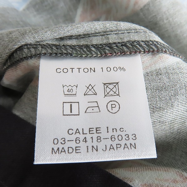 実際に弊社で買取させて頂いた【未使用】CALEE/キャリー Fallen leaves pattern L/S shirt リーフ柄 長袖 シャツ CL-21AW030/Lの画像 3枚目